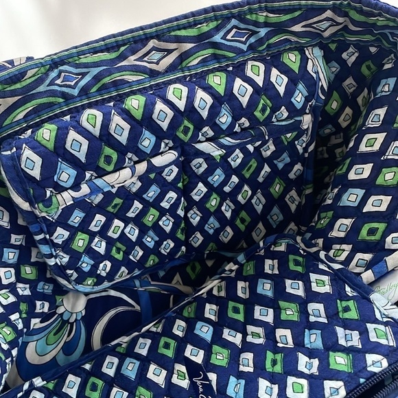 Vera Bradley Quilted Mediterranean Mosaic Blue Large Shoulder Tote - Picture 8 of 16